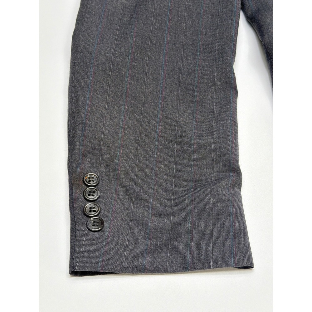 Nino Cerruti Men's Pinstripe Blazer Suit Jacket Charcoal Gray Blue Pinstripe USA - Picture 6 of 11